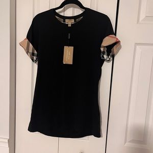 NWT Burberry Tshirt with Checkered Cuffs